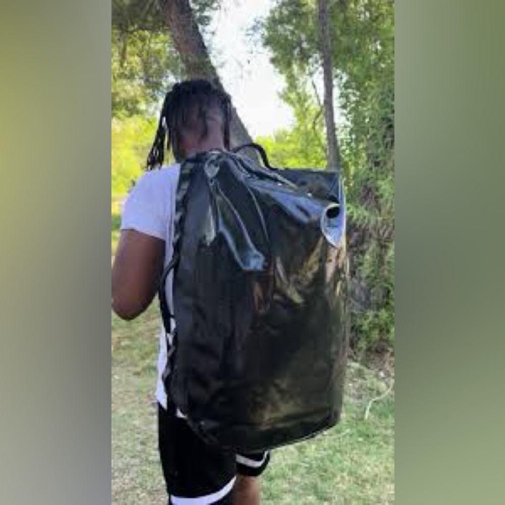 BABOON TO THE MOON Water-Resistant Black Roll-Top Men's Backpack